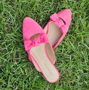 Talbots Edison Hot Pink Bow Mules Women's 7